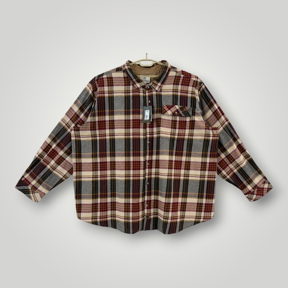 Legendary Whitetails Buck Camp Flannel Shirt‎ Mens 5XL Plaid NWT Cotton